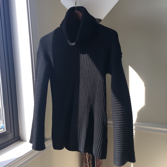 J crew wool bell cowl turtleneck sweater black - Picture 5 of 5